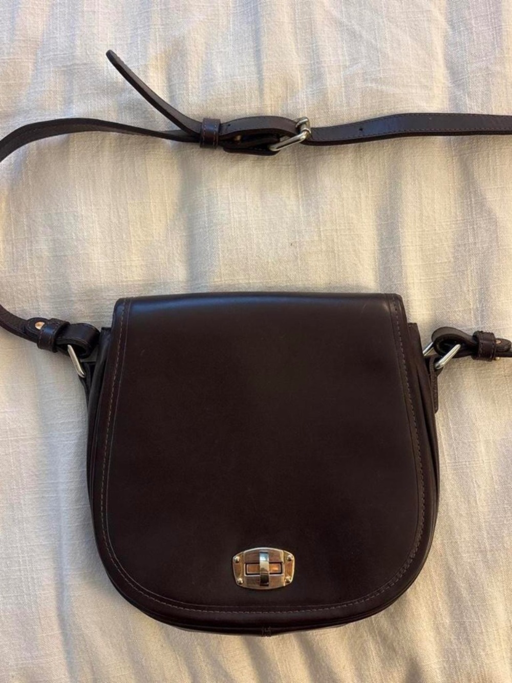Cuyana Brown Leather Saddle Bag